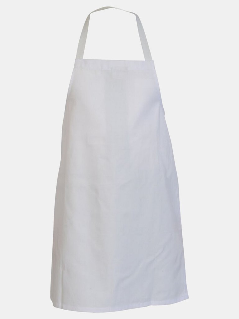 Adults Workwear Full Length Apron In White - One Size - White