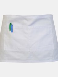 Adults Workwear Waist Apron With Pocket In White - One Size - White
