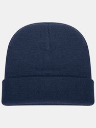 Knitted Turn Up Ski Hat - Navy