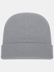 Knitted Turn Up Ski Hat - Sport Grey