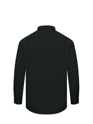 Mens Long Sleeved Classic Poplin  Shirt - Black