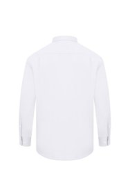 Mens Long Sleeved Classic Poplin  Shirt - White