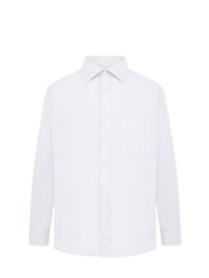 Mens Long Sleeved Classic Poplin  Shirt - White