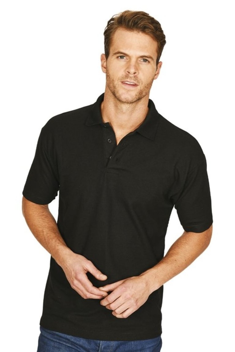 Mens Pioneer Polo T-Shirt - Black - Black