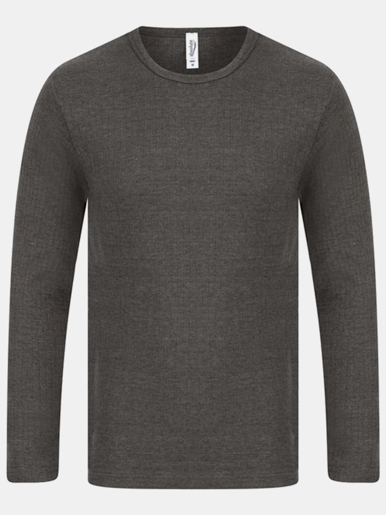 Mens Thermal Long Sleeve T-Shirt - Charcoal - Charcoal