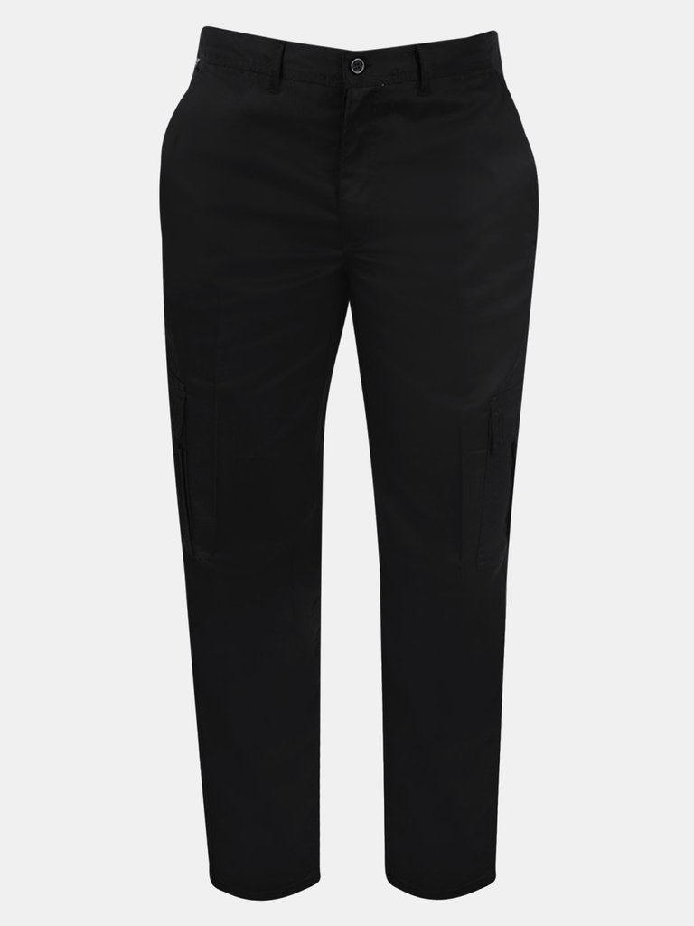 Womens/Ladies Cargo Workwear Trousers - Black - Black