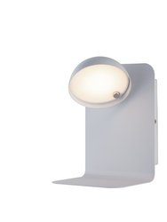 Boing Wall Lamp With Adjustable Diffuser And Integrated LED In White Or Black Embossed Metal - White