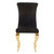 Contemporary Black with Gold Velvet Upholstered Dining Chairs (Set of 2)