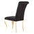 Contemporary Black with Gold Velvet Upholstered Dining Chairs (Set of 2)