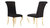 Contemporary Black with Gold Velvet Upholstered Dining Chairs (Set of 2) - Black with Gold