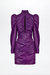 Voluminous Sleeve Leather Dress - Vivid Violet