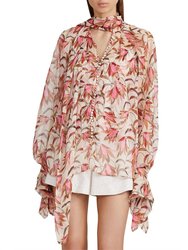 Cathedral Blouse - Pink Wandering Floral