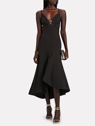 Marine Sleeveless Midi Dress - Black
