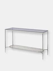 ACME Adelrik Sofa Table, Glass & Chrome Finish