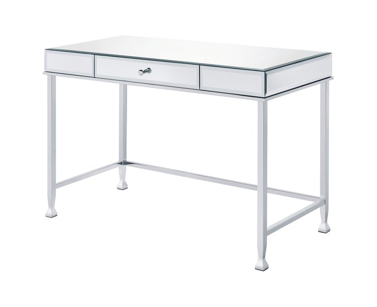 ACME Canine Writing Desk, Mirrored and Chrome Finish
