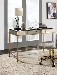 ACME Canine Writing Desk, Smoky Mirrored and Champagne Finish