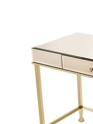 ACME Canine Writing Desk, Smoky Mirrored and Champagne Finish