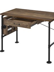 ACME Endang Writing Desk, Weathered Oak & Black Finish