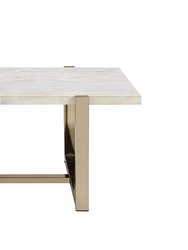 ACME Feit Coffee Table, Faux Marble & Champagne