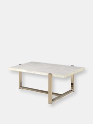 ACME Feit Coffee Table, Faux Marble & Champagne