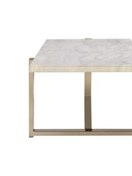 ACME Feit Coffee Table, Faux Marble & Champagne