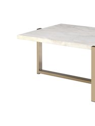 ACME Feit Coffee Table, Faux Marble & Champagne