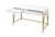 ACME Lightmane Desk, White High Gloss & Gold