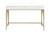 ACME Lightmane Desk, White High Gloss & Gold