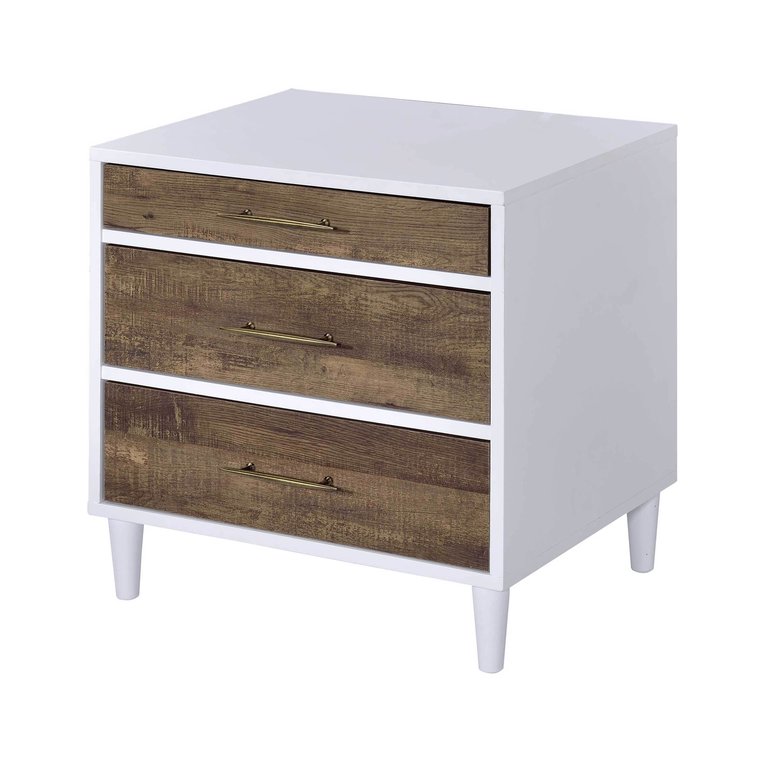 ACME Lurel Accent Table, White & Weathered Oak