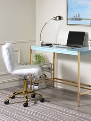 ACME Midriaks Writing Desk, Baby Blue & Gold Finish