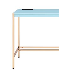 ACME Midriaks Writing Desk, Baby Blue & Gold Finish