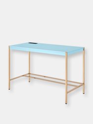 ACME Midriaks Writing Desk, Baby Blue & Gold Finish