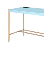 ACME Midriaks Writing Desk, Baby Blue & Gold Finish