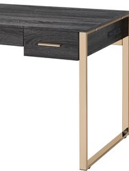 ACME Perle Vanity Desk w/USB, Champagne Gold & Black Finish