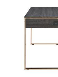 ACME Perle Vanity Desk w/USB, Champagne Gold & Black Finish