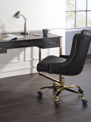 ACME Perle Vanity Desk w/USB, Champagne Gold & Black Finish