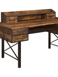 ACME Safea Computer Desk, Weathered Oak & Black Finish