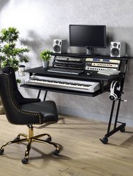 Acme Suitor Music Recording Studio Desk, Yellow & Black - Black