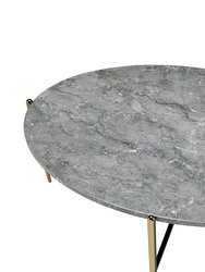 ACME Tainte Coffee Table, Faux Marble & Champagne Finish