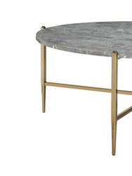 ACME Tainte Coffee Table, Faux Marble & Champagne Finish