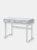 ACME Tigress Writing Desk, White Printed Faux Marble & Chrome Finish