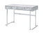 ACME Tigress Writing Desk, White Printed Faux Marble & Chrome Finish