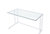 ACME Tyrese Writing Desk, Clear Glass & White Finish