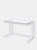 ACME Tyrese Writing Desk, Clear Glass & White Finish