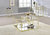 ACME Uchenna Side Table, Clear Glass & Gold Finish