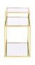 ACME Uchenna Side Table, Clear Glass & Gold Finish