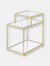 ACME Uchenna Side Table, Clear Glass & Gold Finish