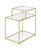 ACME Uchenna Side Table, Clear Glass & Gold Finish