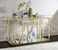 ACME Uchenna Sofa Table, Clear Glass & Gold Finish