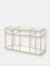 ACME Uchenna Sofa Table, Clear Glass & Gold Finish